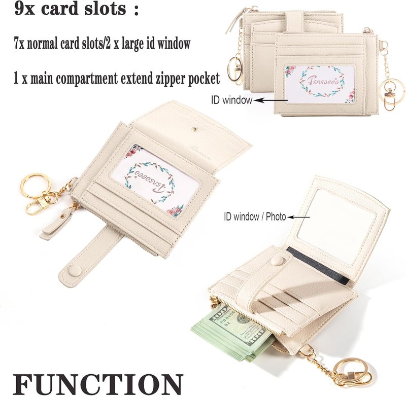 TSNSOEEO Keychain Wallet Wristlet Small Credit Card Holder Bracelet Key Chain Purse Bangle Tassel Beads Key Rings for Women - Image 3